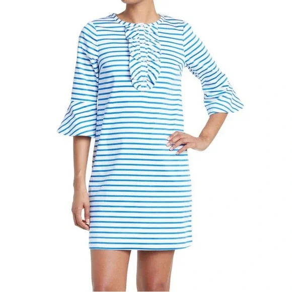 Draper James Blue and White Striped Dress